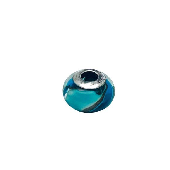 Rl .925 Sterling Silver Murano Glass Bead Charm Made In Italy - Picture 1 of 4